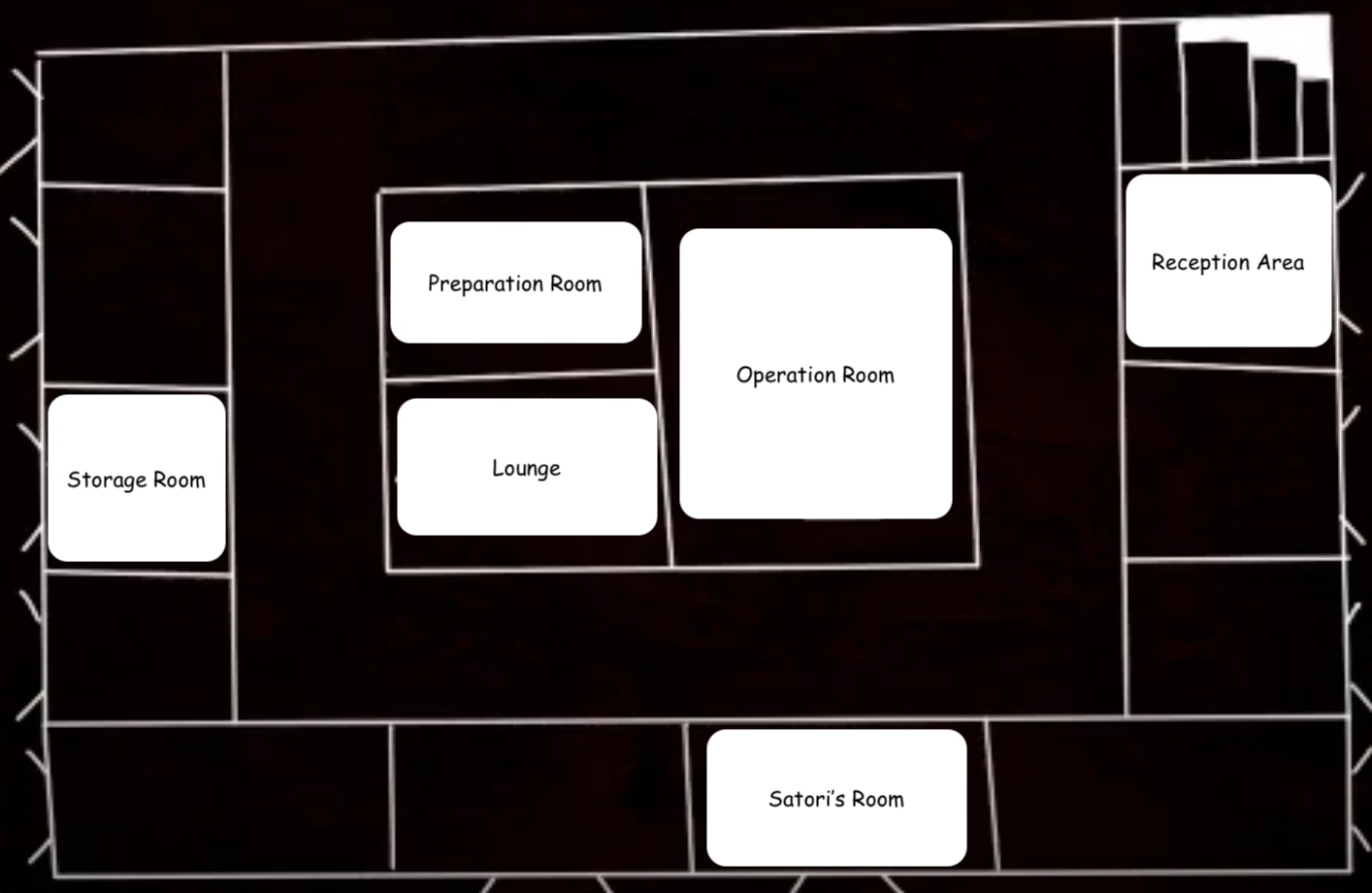 Hospital diagram used in Wheelchair Detective Satori Episode 2